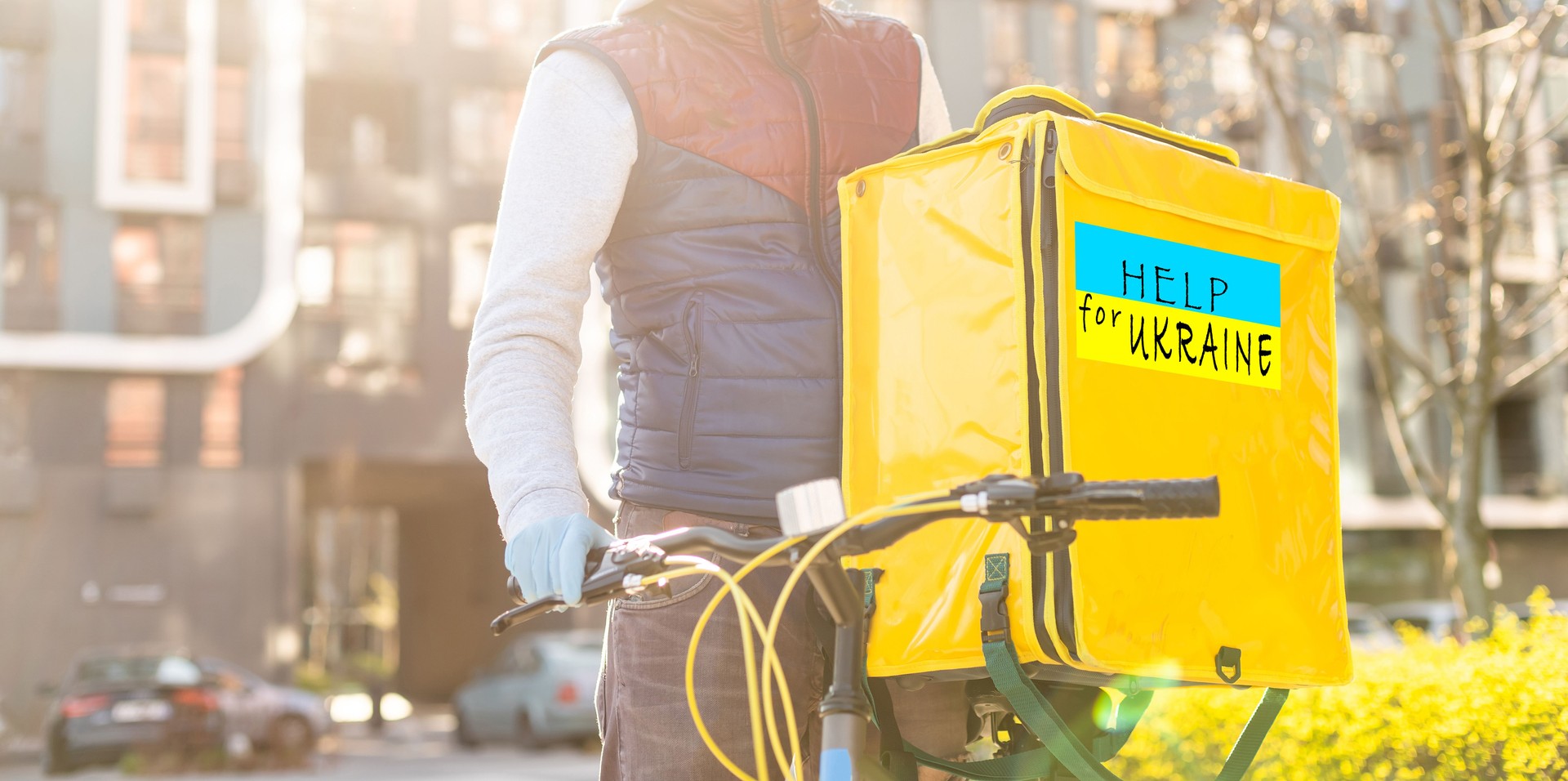 Collecting a humanitarian food set to help people who suffered during the war at the hands of Russia, stop the war in Ukraine, humanitarian aid 2022