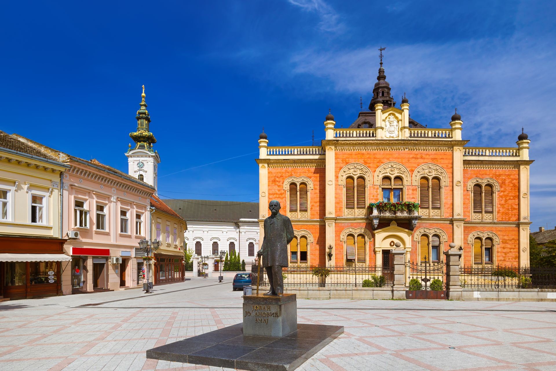 Old town in Novi Sad - Serbia - architecture travel background